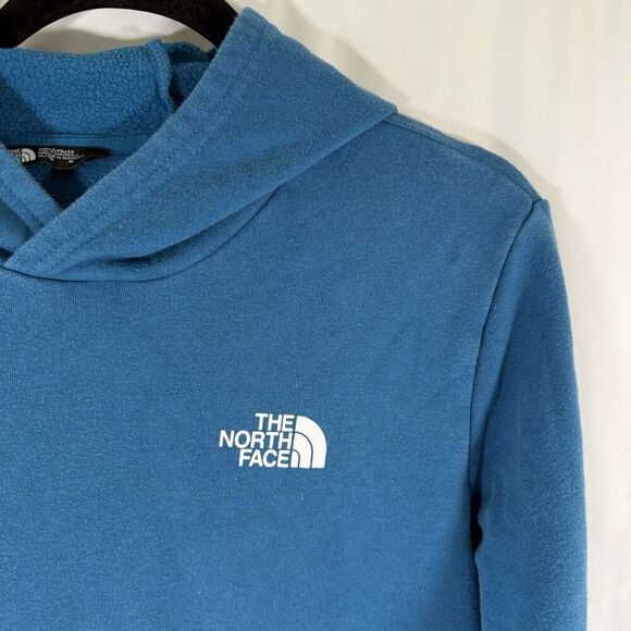 North Face Hoodie Girls XL Blue Pockets Pullover Cotton Blend - Picture 4 of 10